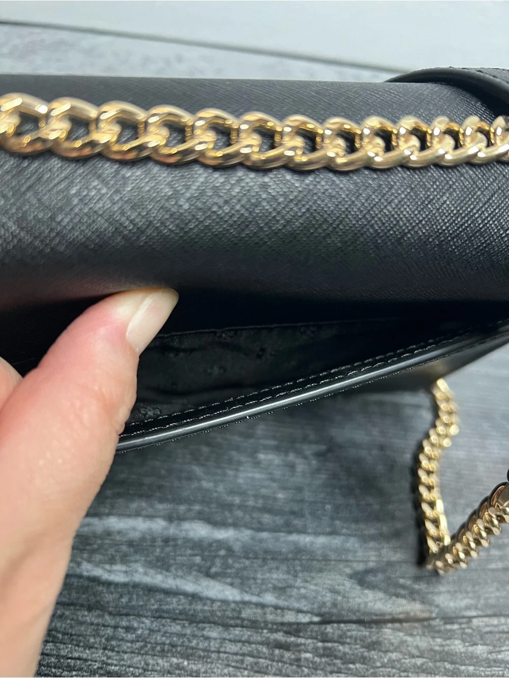 Tory Burch Black Saffiano Leather Chain Crossbody - Picture 3 of 8